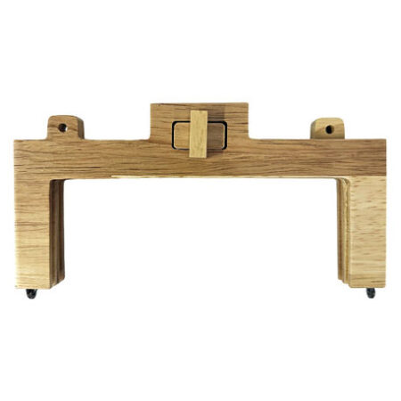 AHŞAP ÇANTA BURSU KLİPSLİ ASKILI 20 CM BEJ