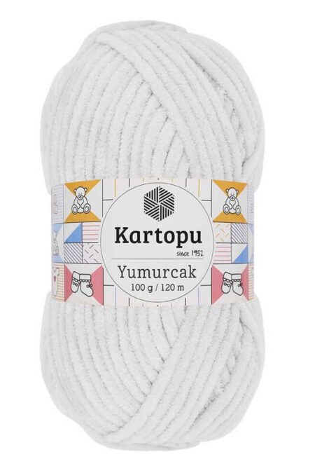 Kartopu Yumurcak El Örgü İpi Beyaz K010