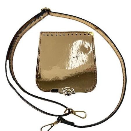 ÇANTA CEP TELEFONU ÖRGÜ SETİ PARLAK AYARLI BRONZ