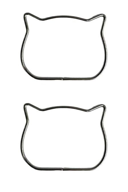 METAL ÇANTA SAPI KEDİ 11 CM GÜMÜŞ 5MM